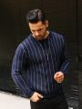 Manfinity Homme Men's Striped Round Neck Sweater