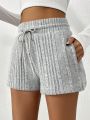 Women'S Drawstring Waist Ribbed Shorts