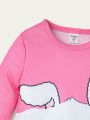 Little Girls' Cartoon Bunny Pattern Long Sleeve Long Pants Homewear