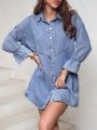 Ladies' Flared-Sleeve Denim Dress