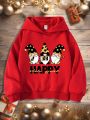 Teen Girl Casual Letter Pattern Long-Sleeved Hooded Sweatshirt Suitable For Autumn And Winter