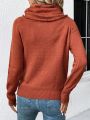 SHEIN Essnce Solid Cowl Neck Raglan Sleeve Sweater