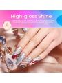 modelones Gel Nail Polish Set - 6 Colors New Year Kit Sparkle Glitter Gold Silver Gel Polish Nail Kit Soak Off Nail Polish for Christmas Nail Art Manicure DIY Holiday '22 Collection for Women Gifts