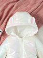 Baby Girl 3D Ear Design Hooded Zipper Front Jumpsuit