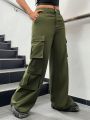 SHEIN Coolane Flap Pocket Side Stripe Cargo Pants