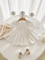 Baby Girl White Embroidered Puff Sleeve Dress