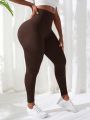 Plus Size Seamless Striped Atheltic Pants