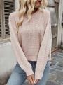 Solid Drop Shoulder Casual Sweater