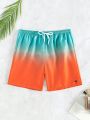 SHEIN Men's Gradient Color Swimming Trunks