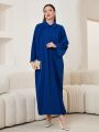 SHEIN Najma Ladies' Blue Turkish Long Shirt