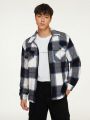 SHEIN Men Plaid Print Flap Pocket Jacket