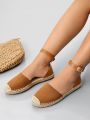 Cuccoo Destination Collection Cap Toe Espadrille Ankle Strap Flats