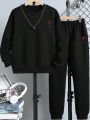 Teen Boys' Rose Print Sweatshirt And Sweatpants Set