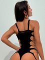 Sexy Sheer Mesh Hollow Out Bodysuit