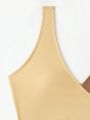 SHEIN Swim Basics Color Block Wrap Around Bikini Top