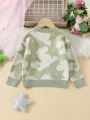 Cute Unicorn & Star Jacquard Sweater For Girls