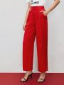 SHEIN BIZwear Women's Solid Color Wide Leg Pants