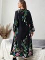 EMERY ROSE Plus Size Women's Floral Printed Long Dress