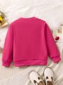 1pc Sweet Style Mesh Fabric 3d Decorated Sweatshirt For Toddler Girls' Autumn And Winter