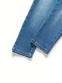 SHEIN Toddler Boys' Casual Denim Skinny Jeans With Pockets