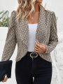 SHEIN Clasi All-over Print Lapel Collar Women's Blazer