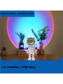 1pc Sunset Light Projector, Astronaut Themed Touch Activated Sunset Light - Rgb7 Color Touch Switch, Usb Rechargeable Floor Lamp, Suitable For Room And Bedroom Decoration, Christmas Decoration Activated Sunset Light Projector