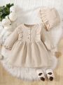 Baby's Ruffle Decorated Long Sleeve Dress