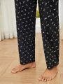 Men Allover Print Elastic Waist Lounge Pants