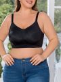 Plus Size Shiny Comfortable Wire-Free Full Coverage Bra