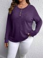 SHEIN Essnce Plus Size Women's Round Neck Long Sleeve T-Shirt
