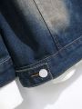 Men's Water Washed Denim Jacket With Flap Pockets Without Hoodie