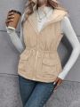 Women's Sleeveless Thickened Hooded -padded Jacket, Winter