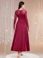 SHEIN Modely Ladies' Beaded Detail Long Sleeve Dress
