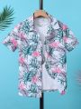 SHEIN Kids SUNSHNE Boys Tropical Print Shirt Without Tee