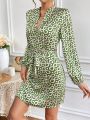 SHEIN Frenchy Women's Full Printed Notch Collar Dress