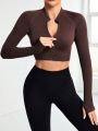 Yoga Basic Women's Zip-up Sporty Jacket With Raglan Sleeves