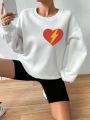 SHEIN Slayr Heart & Lightning Print Sweatshirt