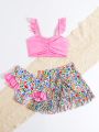 Young Girl 3pcs Swimsuit Set