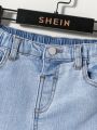 SHEIN Boys' Casual Mid-waist Ripped Irregular Skinny Jeans