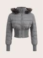 SHEIN ICON Short Hooded Padded Jacket