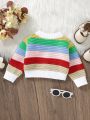 Baby Girl Colorblock Button Front Cardigan