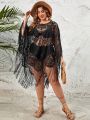 SHEIN Swim BohoFeel Plus Size Women'S Lace Loose Cover Up