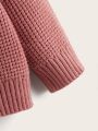 Young Girl Solid Drop Shoulder Sweater