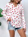 Long Sleeve Shirt With Heart Pattern