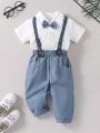 Baby Boys' Gentleman Short Sleeve Shirt And Casual Pants Set