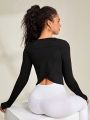 SHEIN Daily&Casual Women's Long Sleeve Sports T-shirt