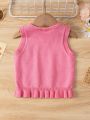 Infant Girls' Heart Pattern Sleeveless Sweater