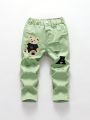 Little Boys' Bear Embroidery Distressed Jeans