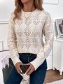 Women's Hollow Knitted Drop Shoulder Sweater