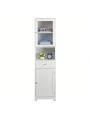 MDF Spray Paint Upper And Lower 2 Doors 1 Pumping 1 Shelf Bathroom Cabinet White